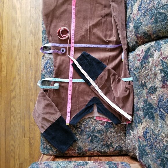 Vintage 80s, handmade, 100% cotton, flared, maxi dress/robe needlecord, M, S - Picture 5 of 7